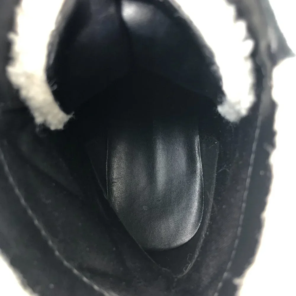 ⭐️ Marc Fisher‎ Winter Ankle boots Faux Fur Black Suede Lace Up Women's Size 9.5